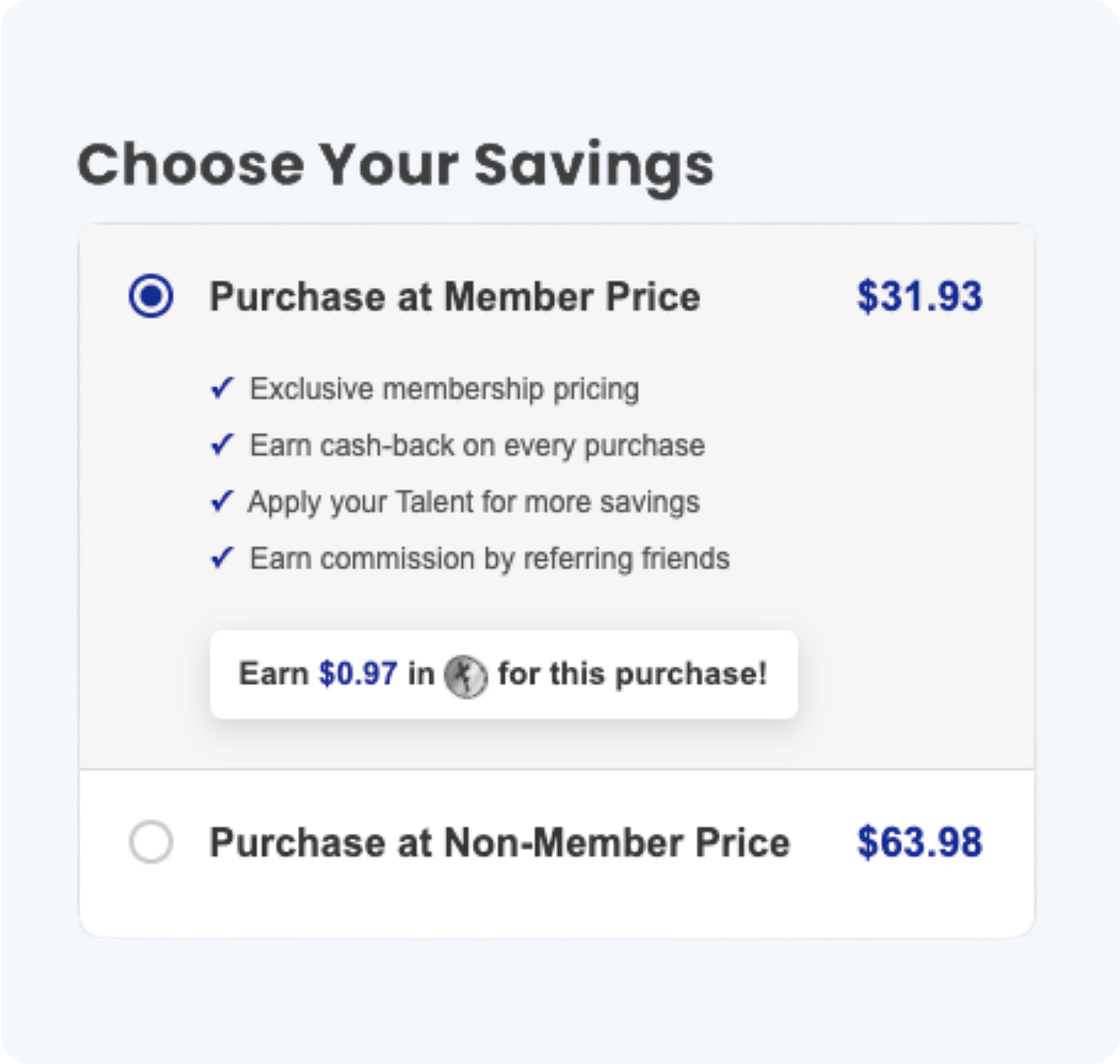 Choose Membership Price