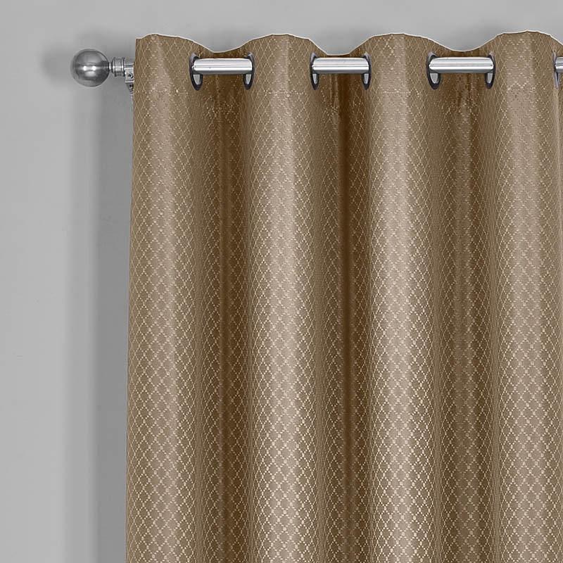 100% Blackout Curtain - Diamond Jacquard Woven Drape Theme (Set of 2)