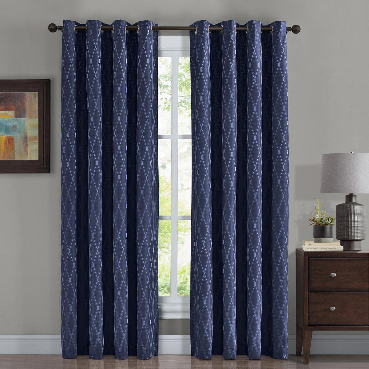 100% Blackout Curtain Jacquard Thermal Insulated Victoria Panels ( Set Of 2)