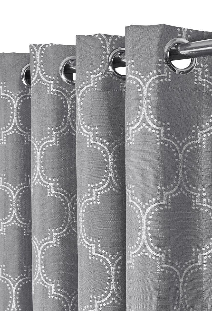 100% Blackout Curtain Panels Alana - Woven Jacquard Triple Pass Thermal Insulated (Set of 2 Panels)