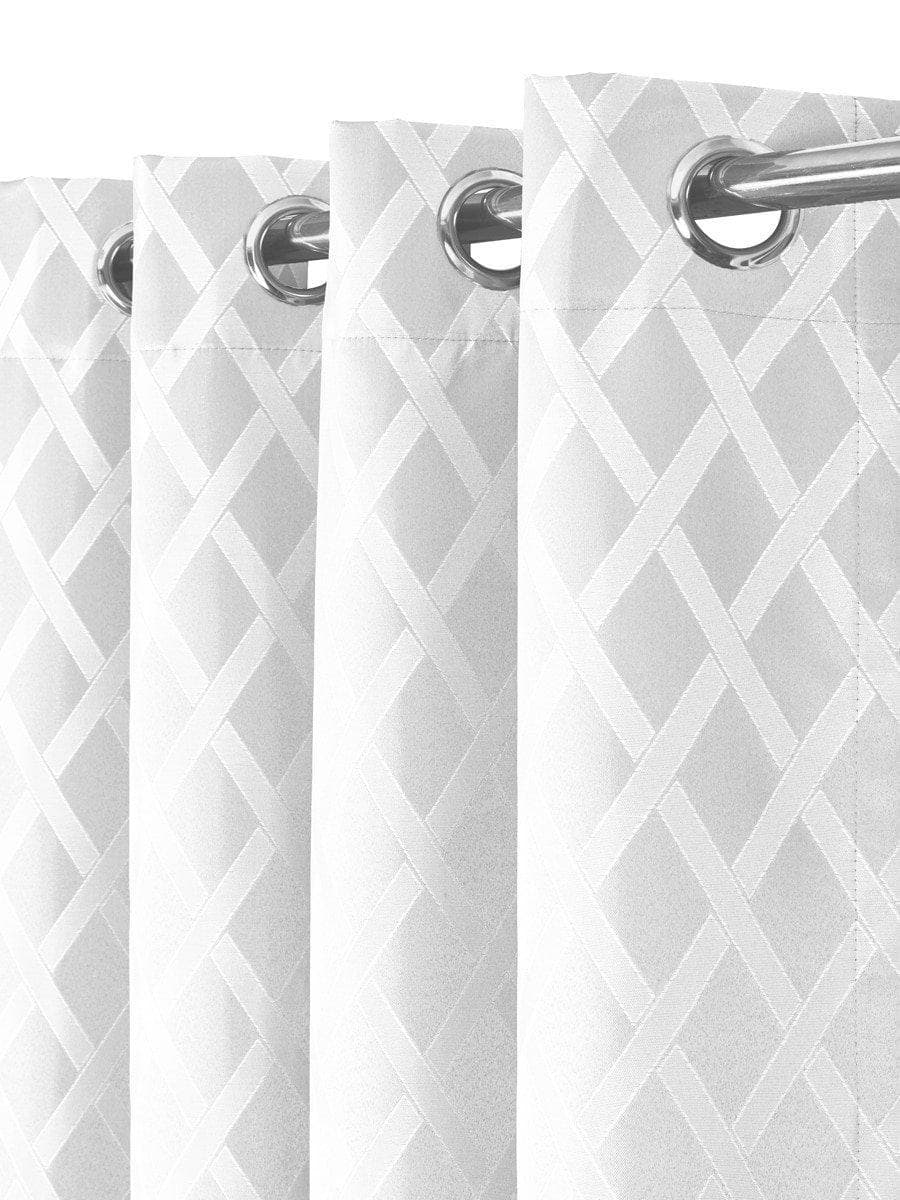 100% Blackout Curtain Panels Rosaline - Woven Jacquard Triple Pass Thermal Insulated (Set of 2 Panels)