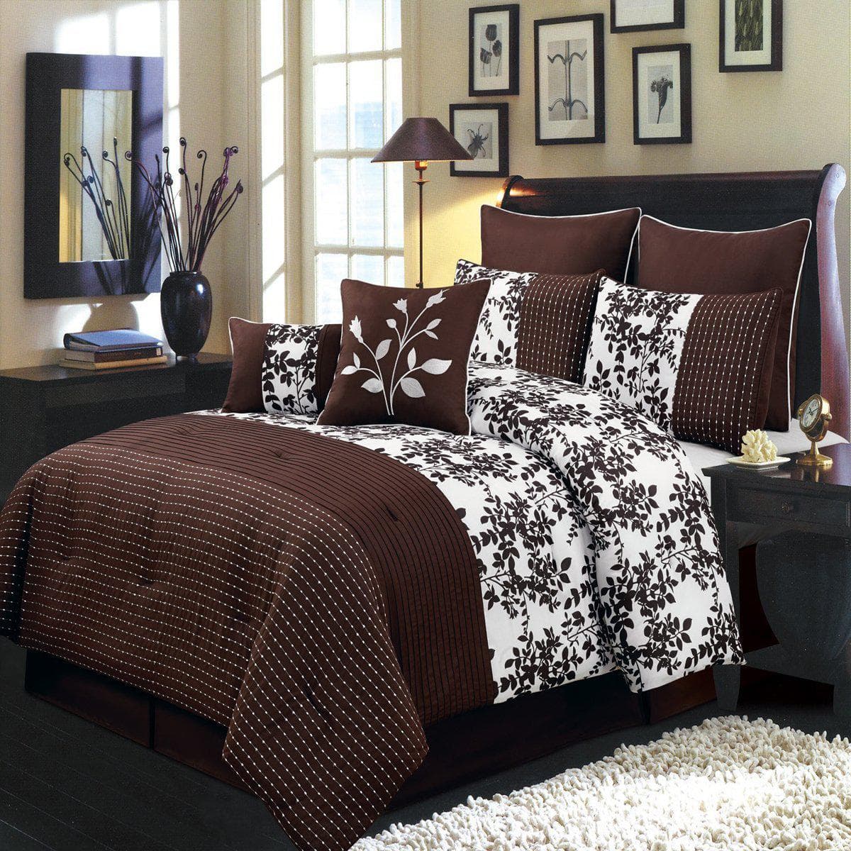 12 Piece Bliss Coffee Bed in a Bag Bedding Set