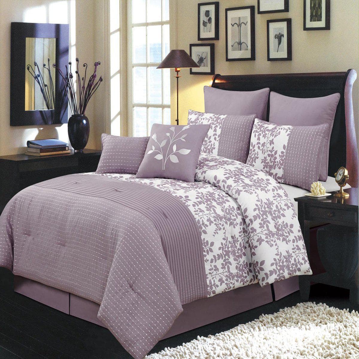 12 Piece Bliss Purple Bed in a Bag Bedding Set