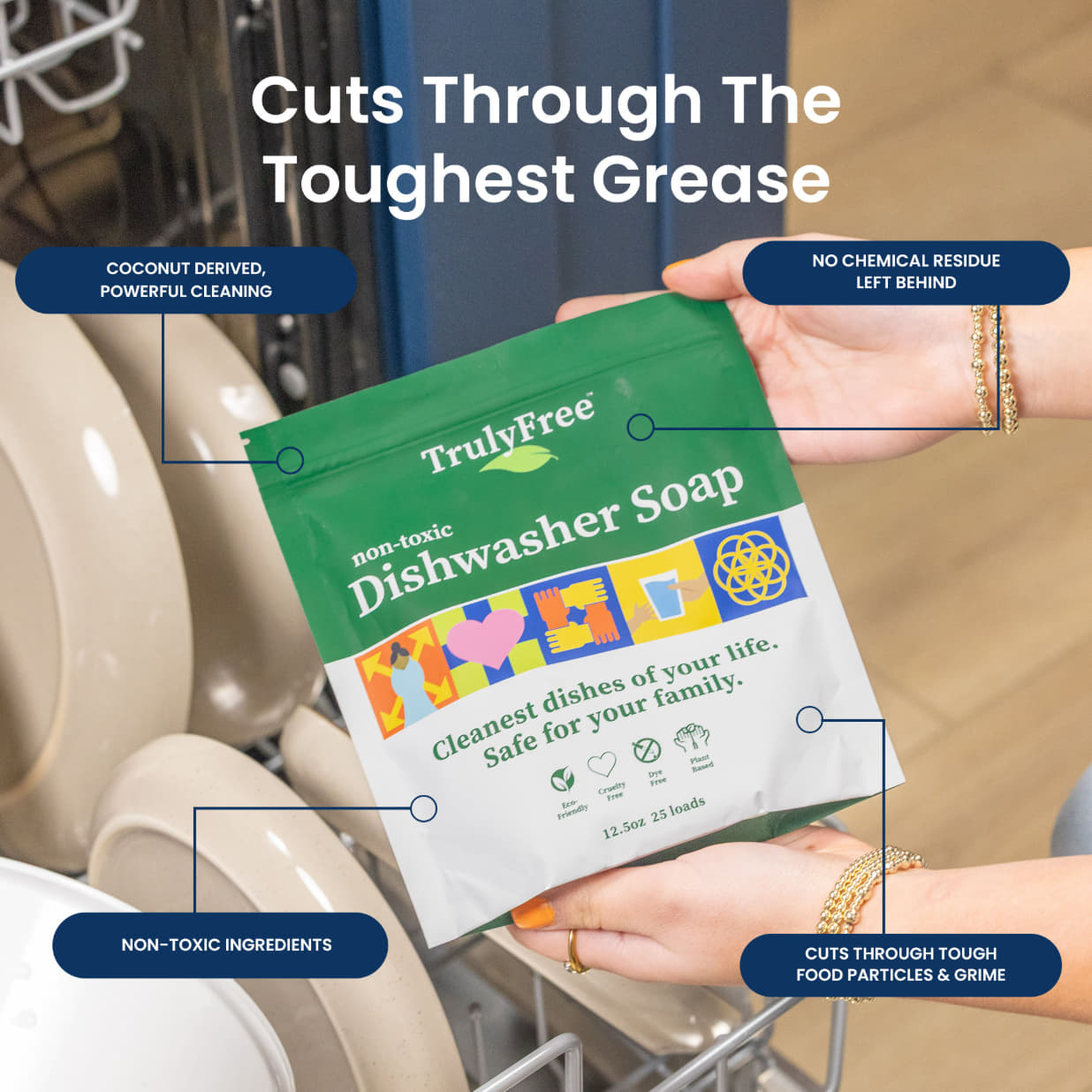 Truly Free Home's Non-Toxic Dishwasher Soap - 2 Pack