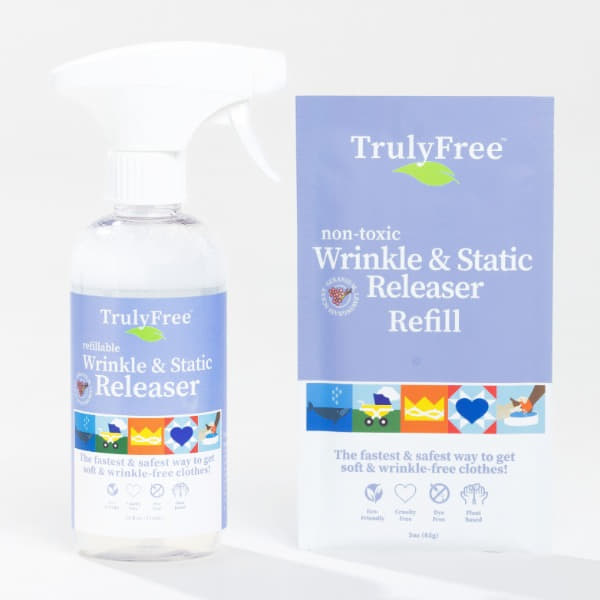 Truly Free Home's Wrinkle & Static Releaser - Refillable Bottle + 1 Refills