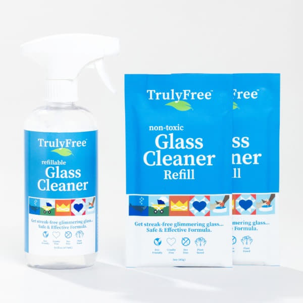 Truly Free Home's Glass Cleaner - 2 Refills + Bottle With First Purchase