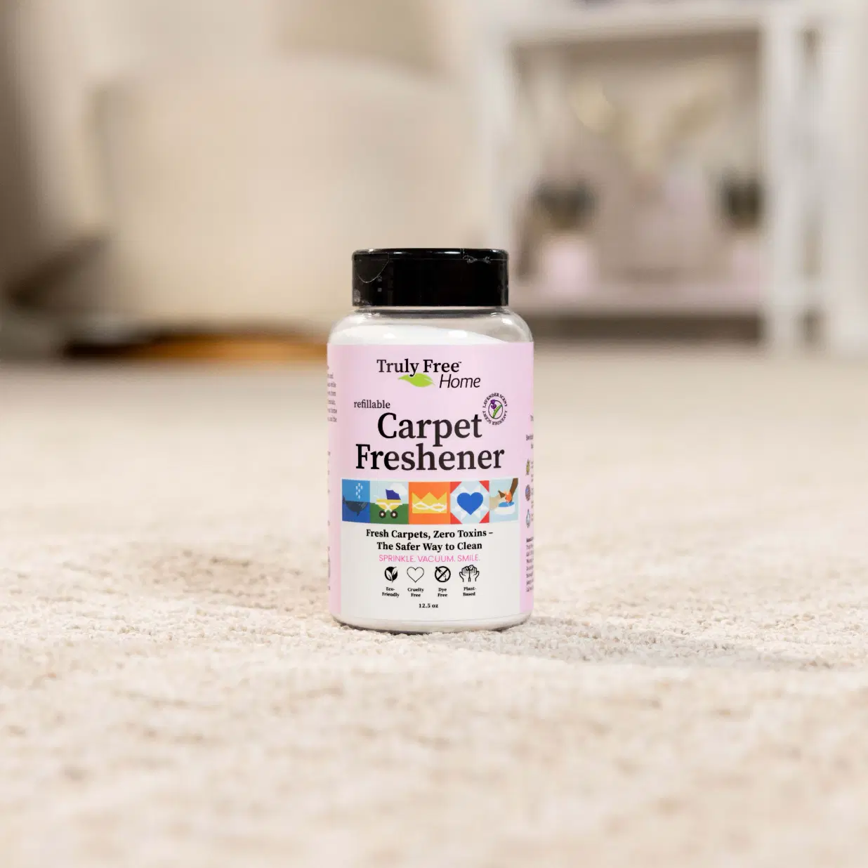 Truly Free Home's Refillable Carpet Freshenr Bottle