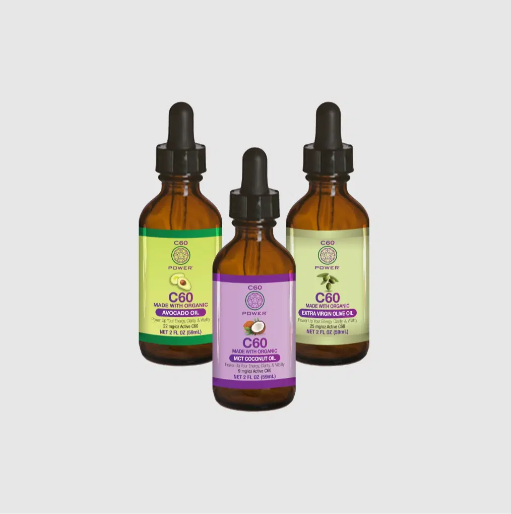 2 oz Oil Sampler - Trio (Olive, Avocado, MCT Coconut) with 99.99% Pure C₆₀ Fullerenes