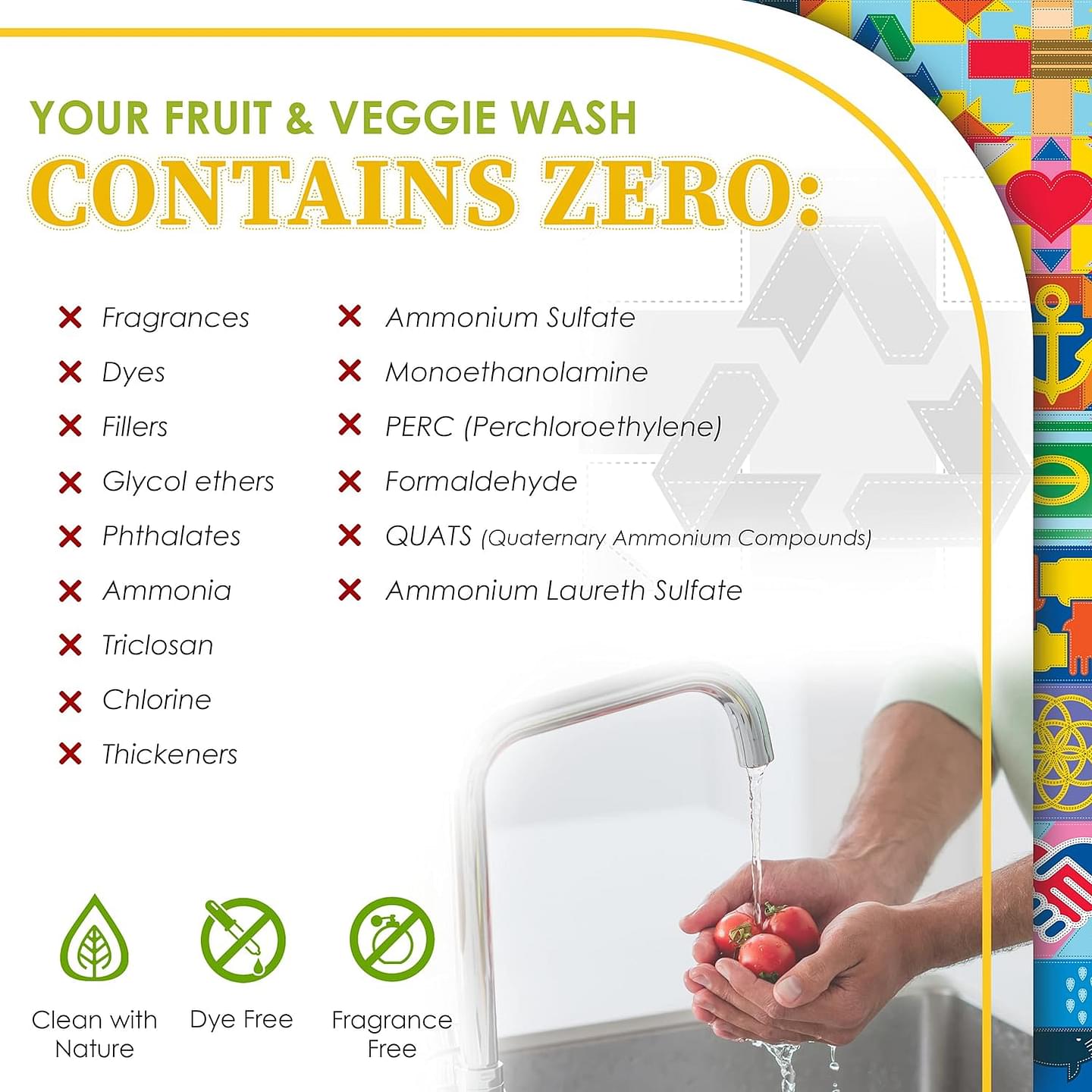 2-Pack TrulyFree Natural Fruit and Veggie Wash - Organic Produce Vegetable and Fruit Wash - Includes: 1 Empty Refillable Spray Bottle (16oz), Two Pouches (3 oz ea.) Starter Kit