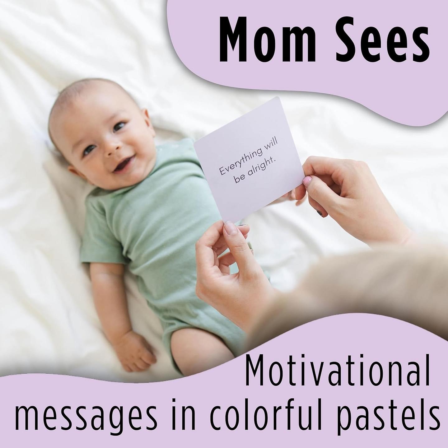 20 Double Sided Baby Contrast Cards & New Mom Affirmation Cards for Women | High Contrast Baby Toys for Newborn | Black and White Toys for Infants 0-6 Months | Affirmations for Kids & Caregivers