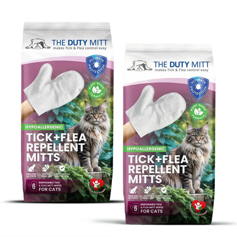 The Duty Mitt Tick + Flea Repellent Mitt for Cats - 2 pack 