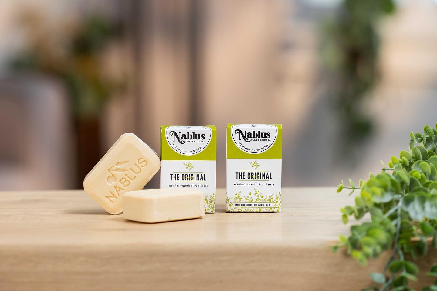 2PK Nablus 100% Certified Organic The Original Virgin Oil Soap Whole Body & Hair -Natural and Organic Cosmetic certified-Halal Certified Not Tested on Animals- Totally Vegan For Men and Women