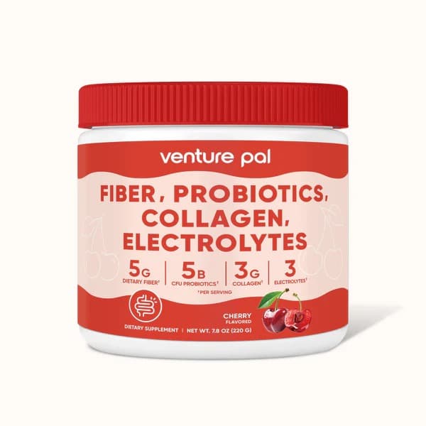 4-in-1 Fiber Supplement - Cherry - Daily Fiber Powder with Probiotics, Collagen Peptides & Electrolytes for Gut Health, Digestion & Appetite Support
