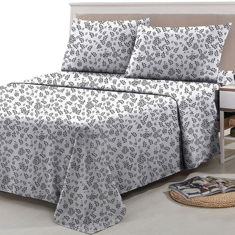 4-Piece Floral Design Bed Sheet Set