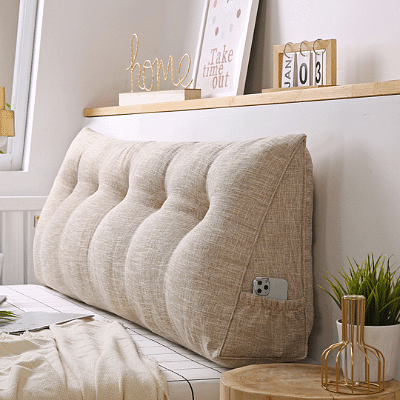 4X 180cm Beige Triangular Wedge Bed Pillow Headboard Backrest Bedside Tatami Cushion Home Decor