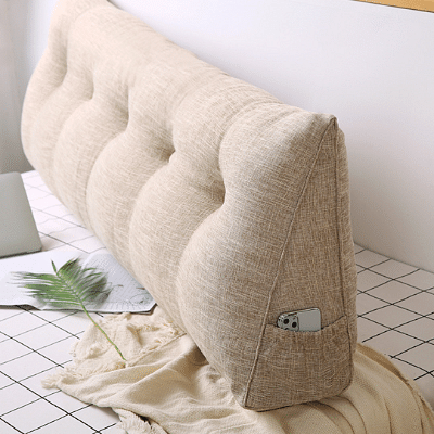 4X 180cm Beige Triangular Wedge Bed Pillow Headboard Backrest Bedside Tatami Cushion Home Decor