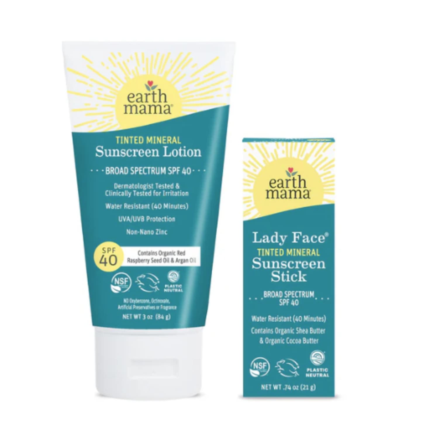 A Hint of Tint Bundle: Tinted Mineral Sunscreen & Lady Face® Tinted Mineral Sunscreen Stick 