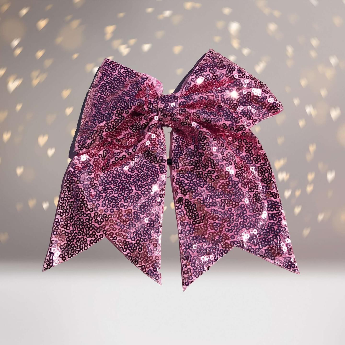 7 inch Sequin Cheer Bows, Girls Sequin Cheerleader Bow Pony