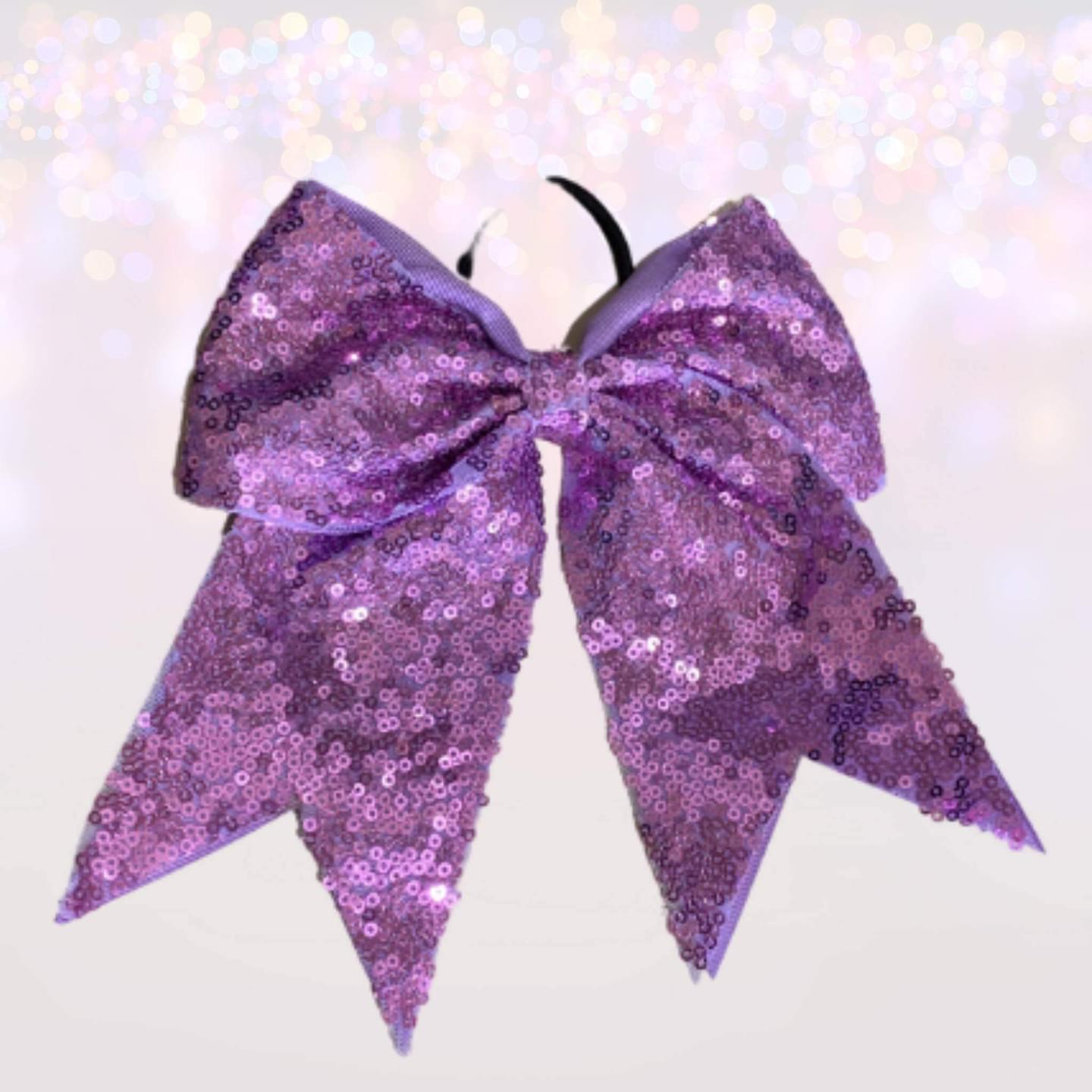 7 inch Sequin Cheer Bows, Girls Sequin Cheerleader Bow Pony