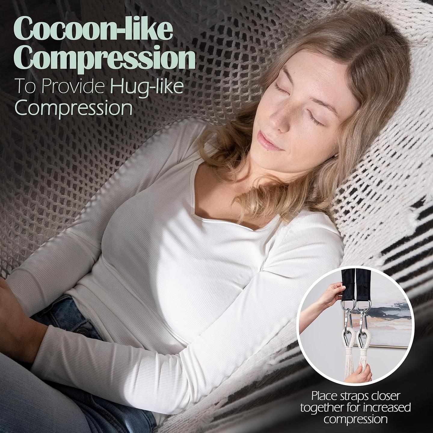 Abby & Noah Autism Sensory Swing for Adults & Kids - Cozy Cocoon Outdoor Indoor Swing - Ceiling Hammock Chair & Cuddle Therapy Swing - Child Hanging Pod - Bedroom Must Haves for Sensory Joy (Large)
