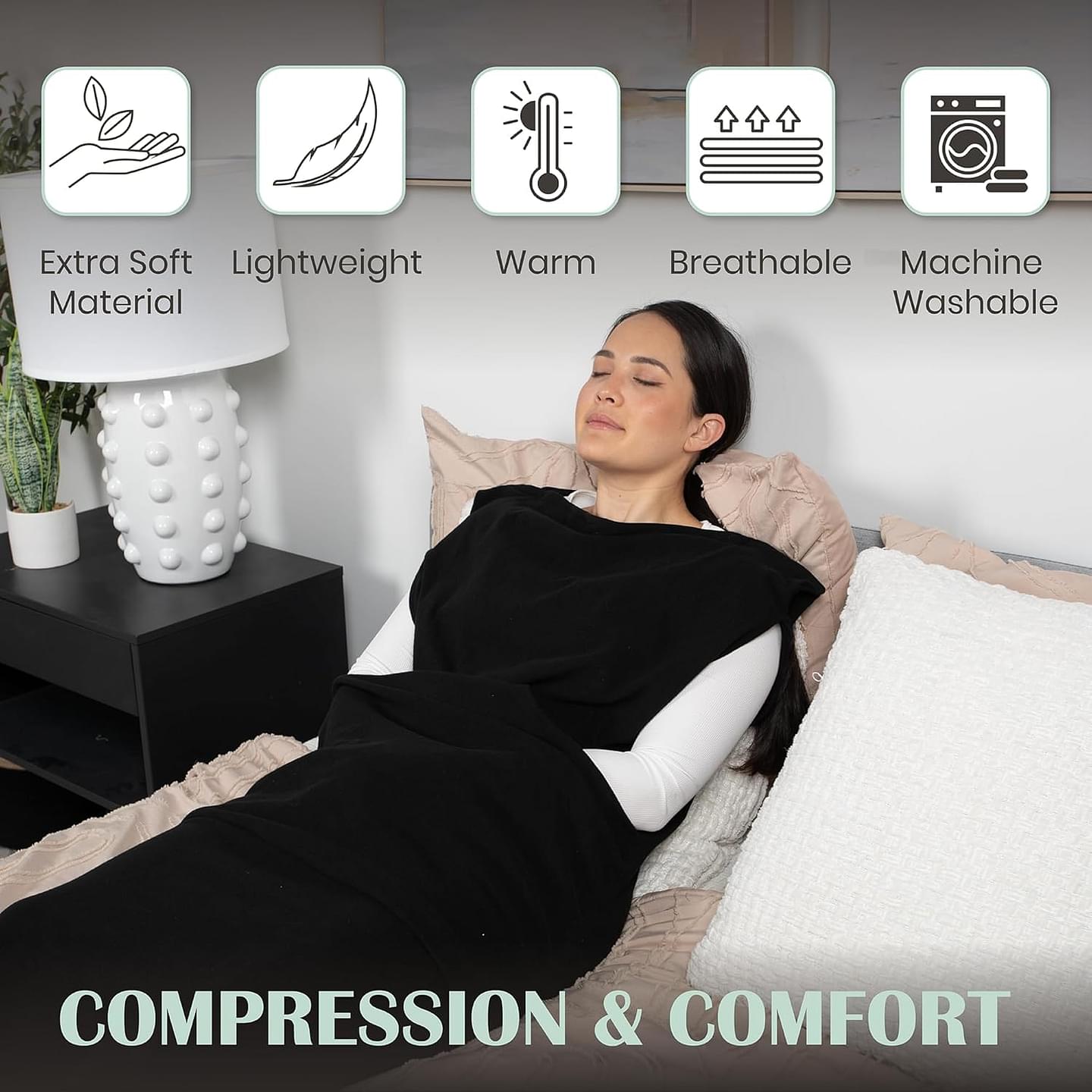 Abby & Noah Co. Therapist-Designed Wearable Blanket Hoodie with Compression for Individuals with Sensory Issues One Size Fits Most