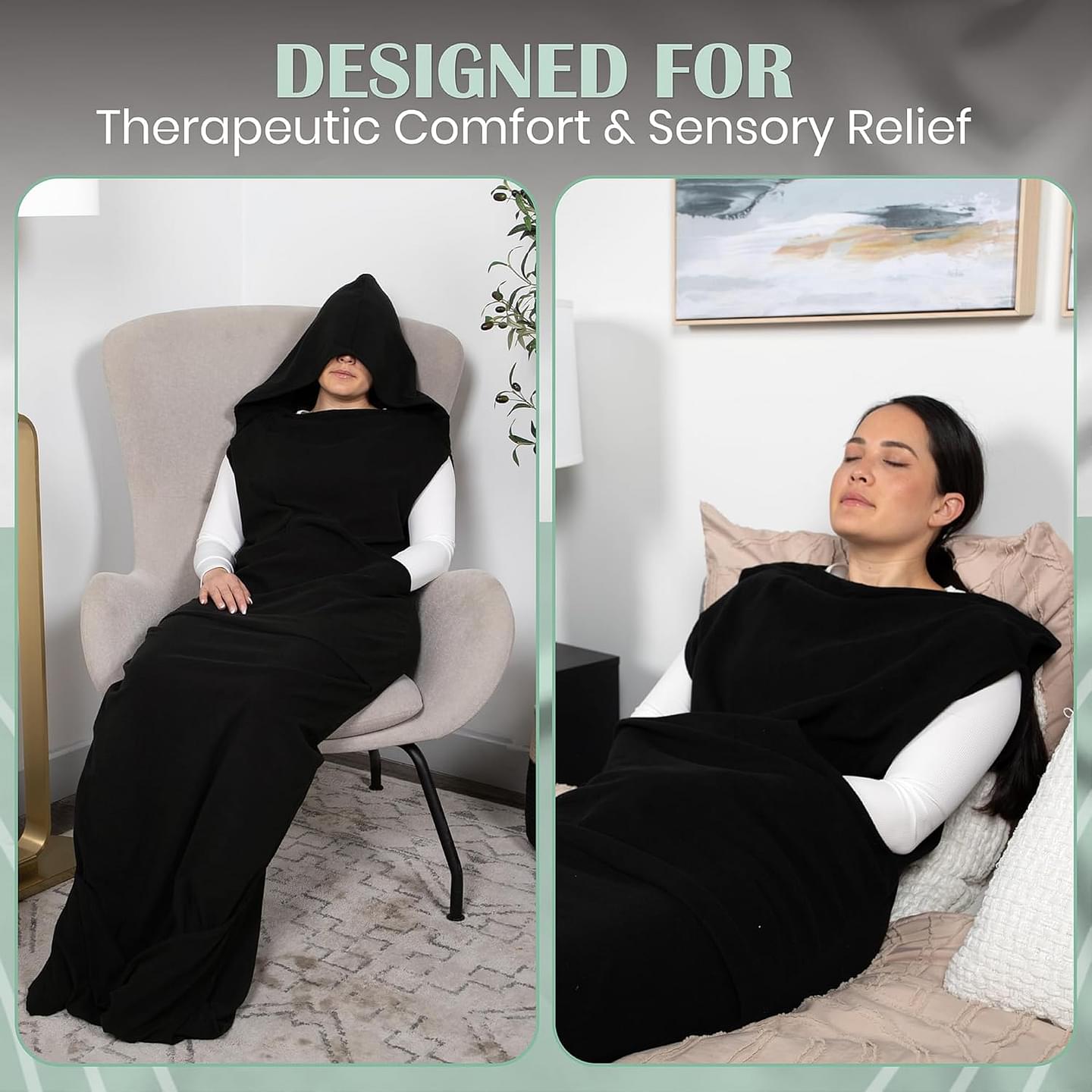 Abby & Noah Co. Therapist-Designed Wearable Blanket Hoodie with Compression for Individuals with Sensory Issues One Size Fits Most