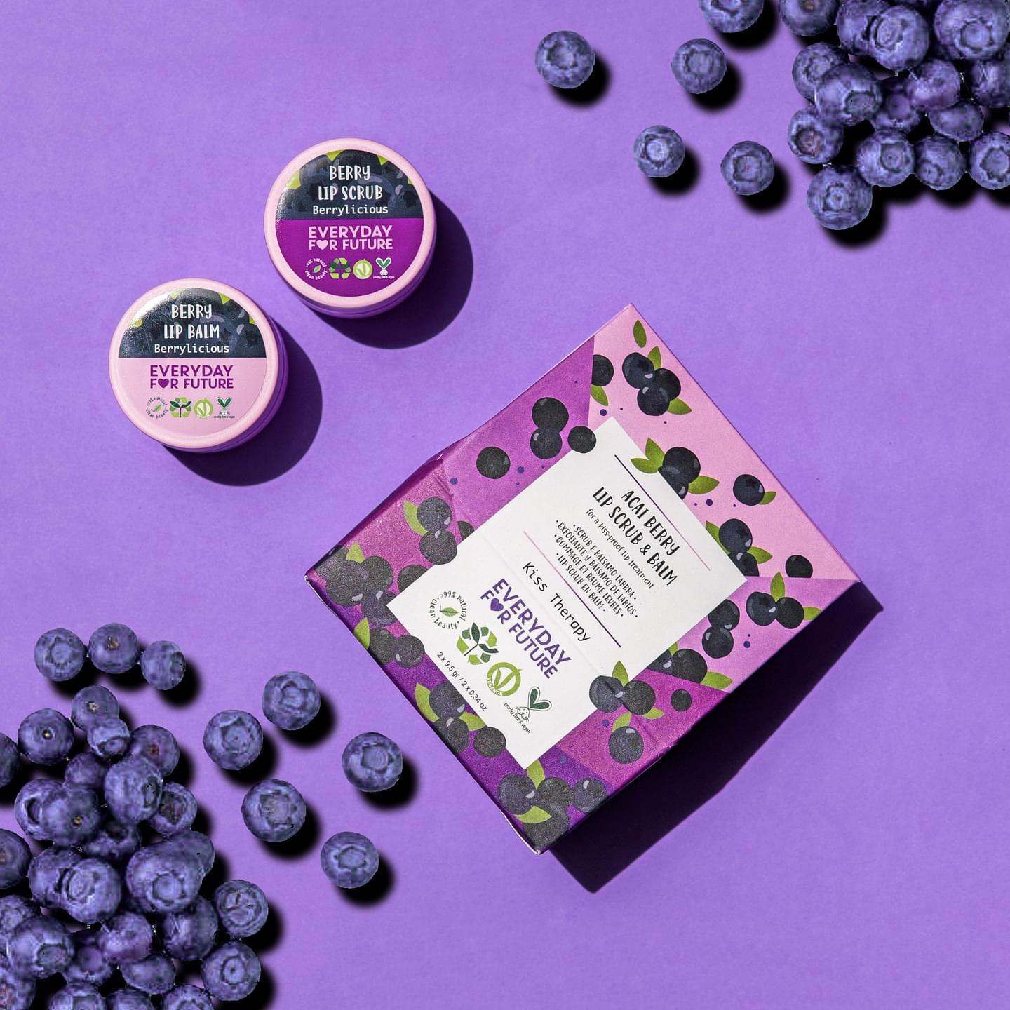 Acai Berry Lip Scrub & Lip Balm Kit, Moisturizing image