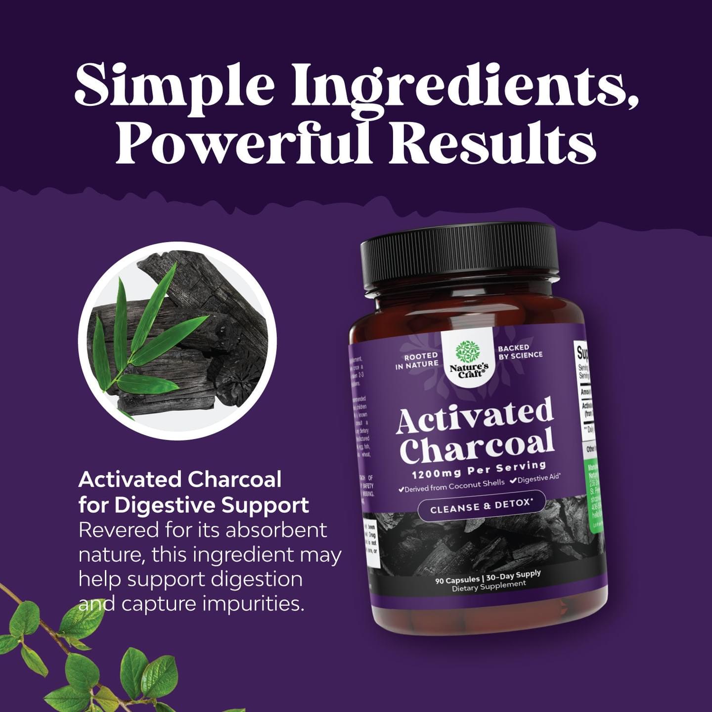 Activated Charcoal  1200mg per serving