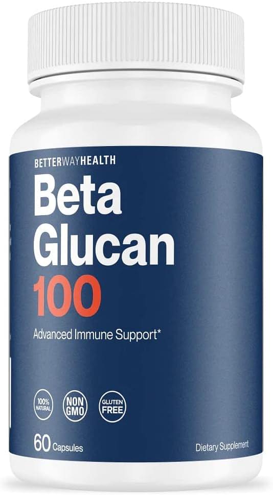 Advanced Immune Support Supplement with Highly Purified Beta Glucan - Immune System Booster - 100mg 60 Caps (Pack of 1) 60 Count (Pack of 1)