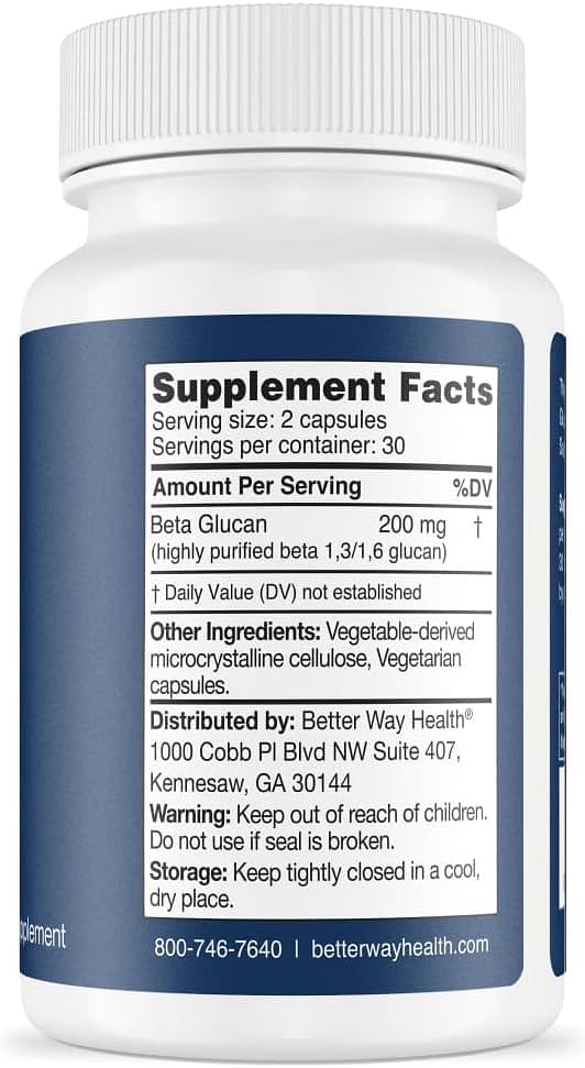 Advanced Immune Support Supplement with Highly Purified Beta Glucan - Immune System Booster - 100mg 60 Caps (Pack of 1) 60 Count (Pack of 1)