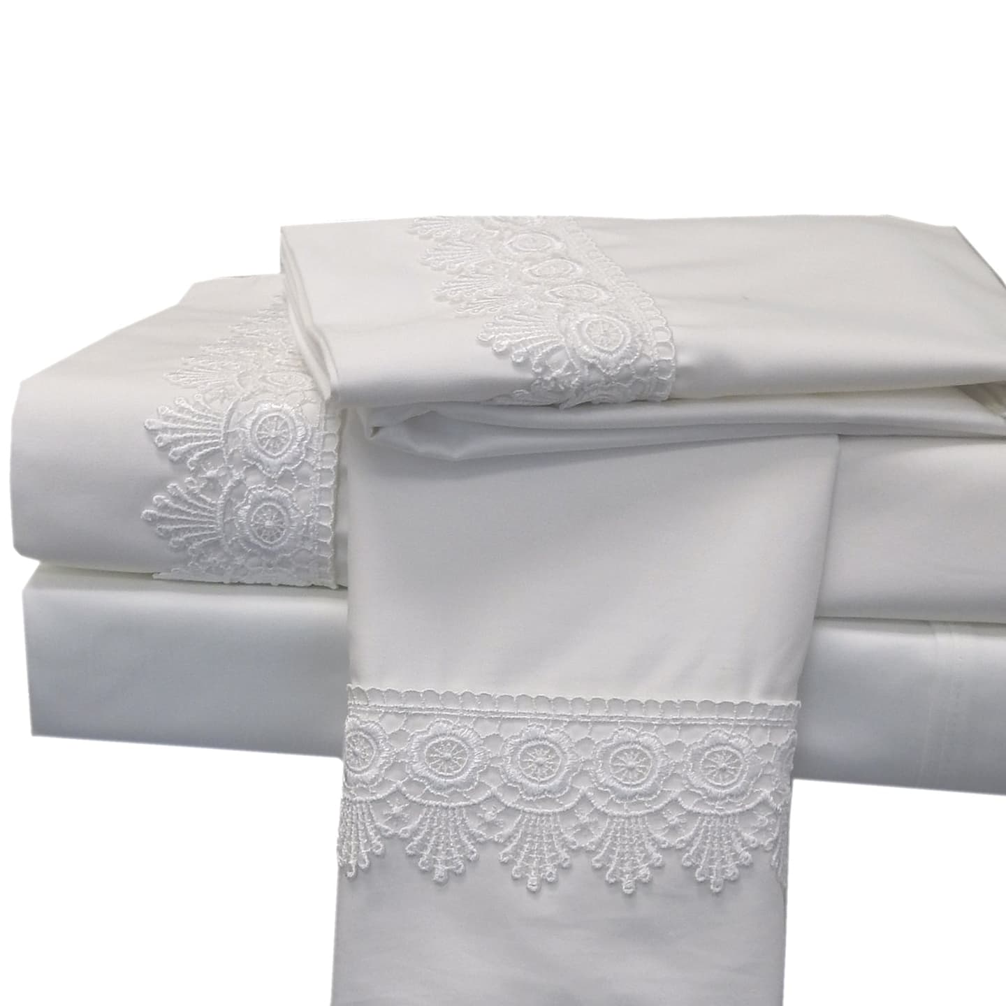 Alejandra Soft Cotton Embroidered Sheet Set - Made in USA