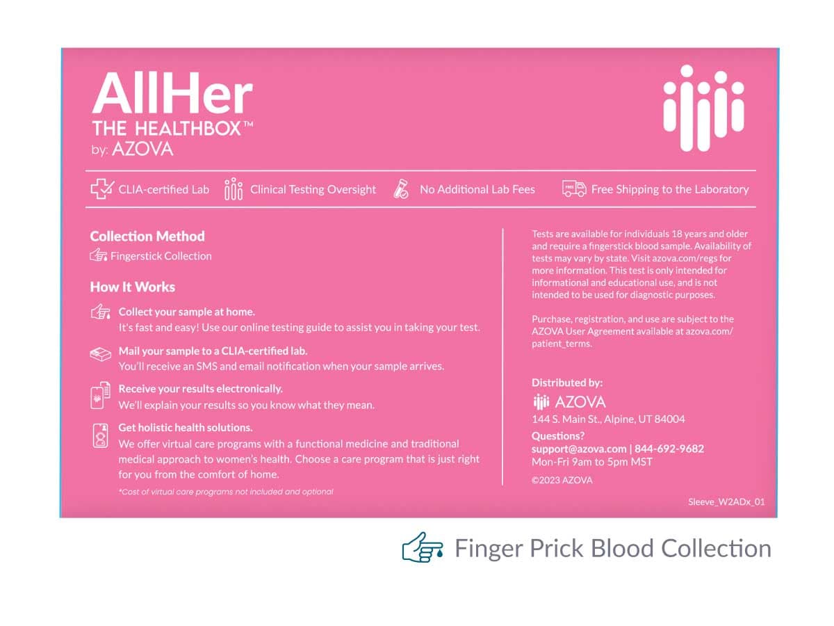 AllHer Day 21 Fertility Test - At-Home Hormone Test with Progesterone Biomarker, Finger-Prick Blood Collection & Lab Analysis for Ovulation Confirmation and Fertility Insights