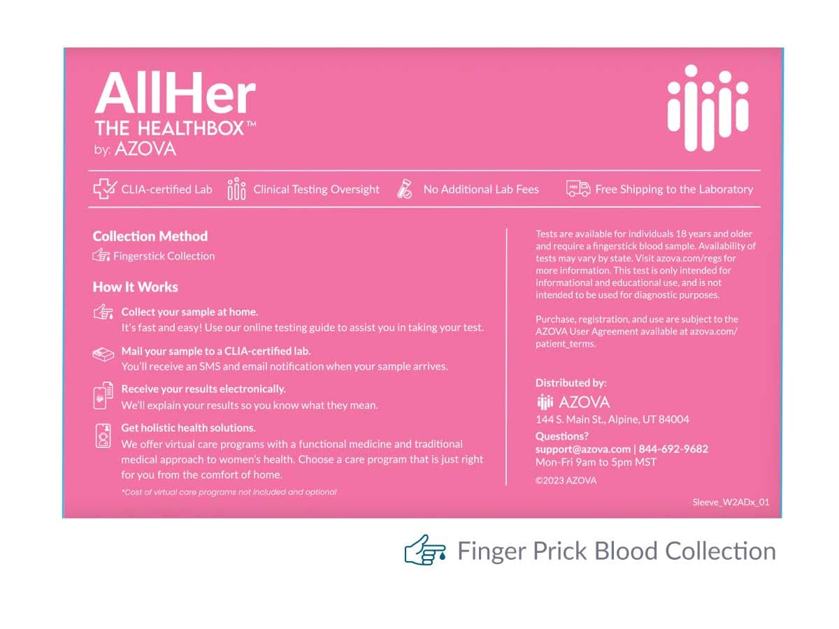AllHer Day 3 Fertility Test - At-Home Hormone Test with FSH, LH & Estradiol Biomarkers, Finger-Prick Blood Collection & Lab Analysis for Ovarian Reserve and Fertility Insights