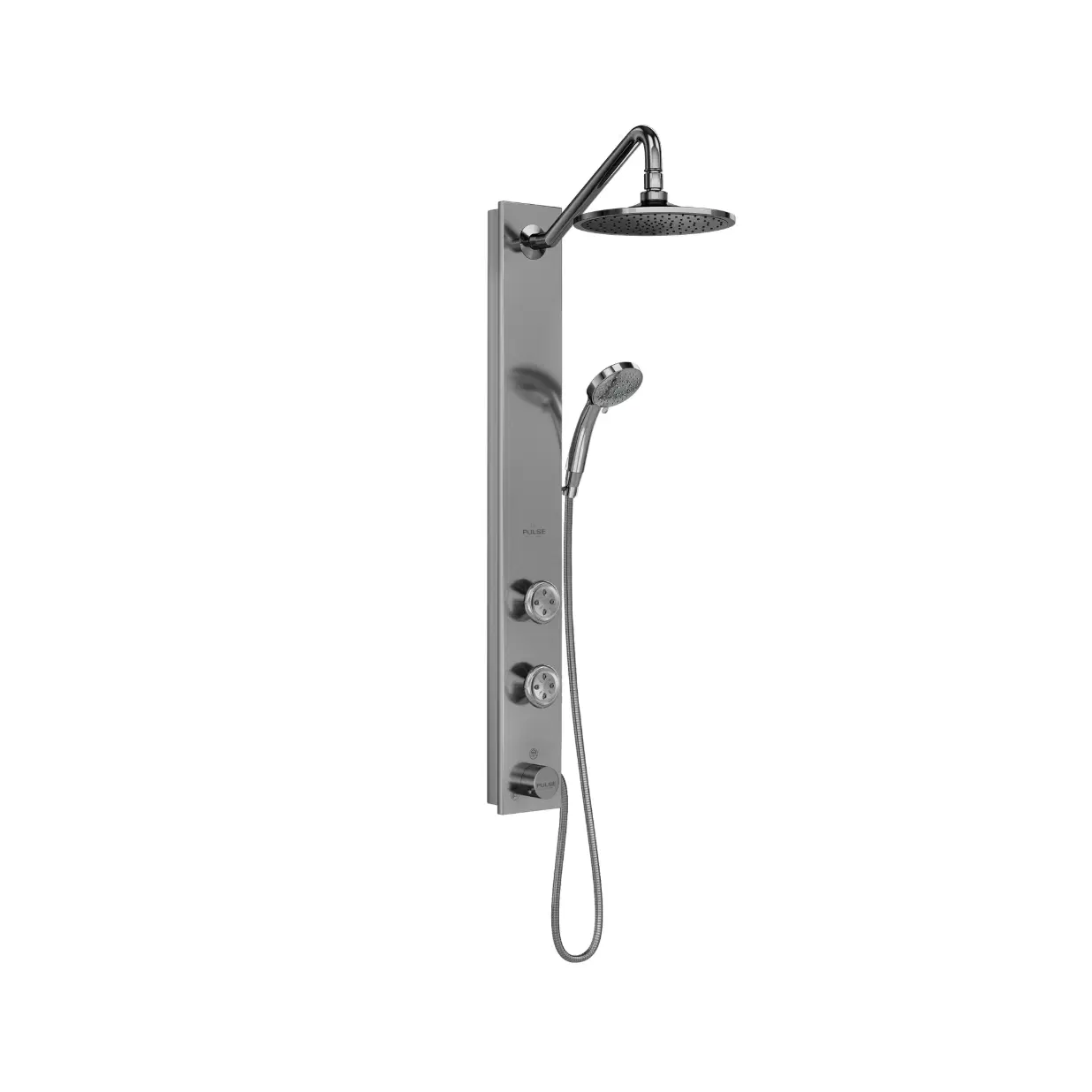 Aloha 8-in Rain Showerhead Shower System with 2-Body Jets and Multi-function Handshower Brushed Stainless Steel