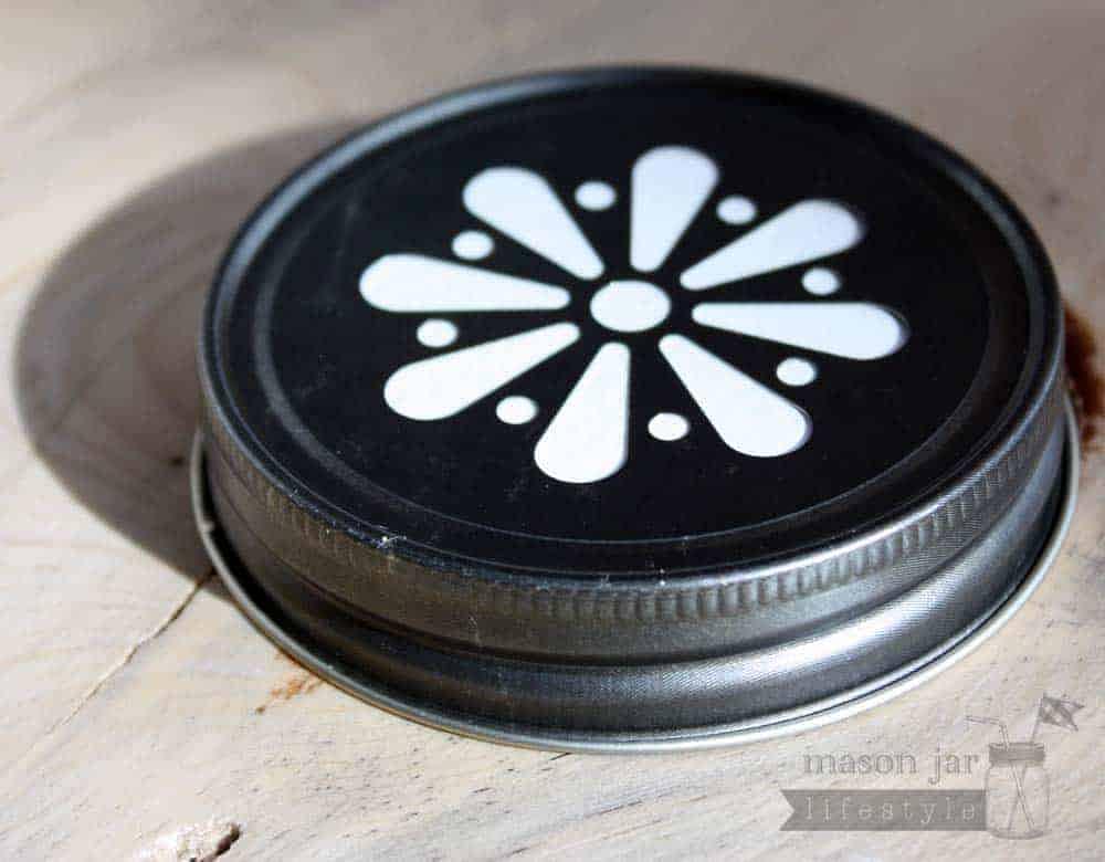 Antiqued Daisy Lids for Regular Mouth Mason Jars