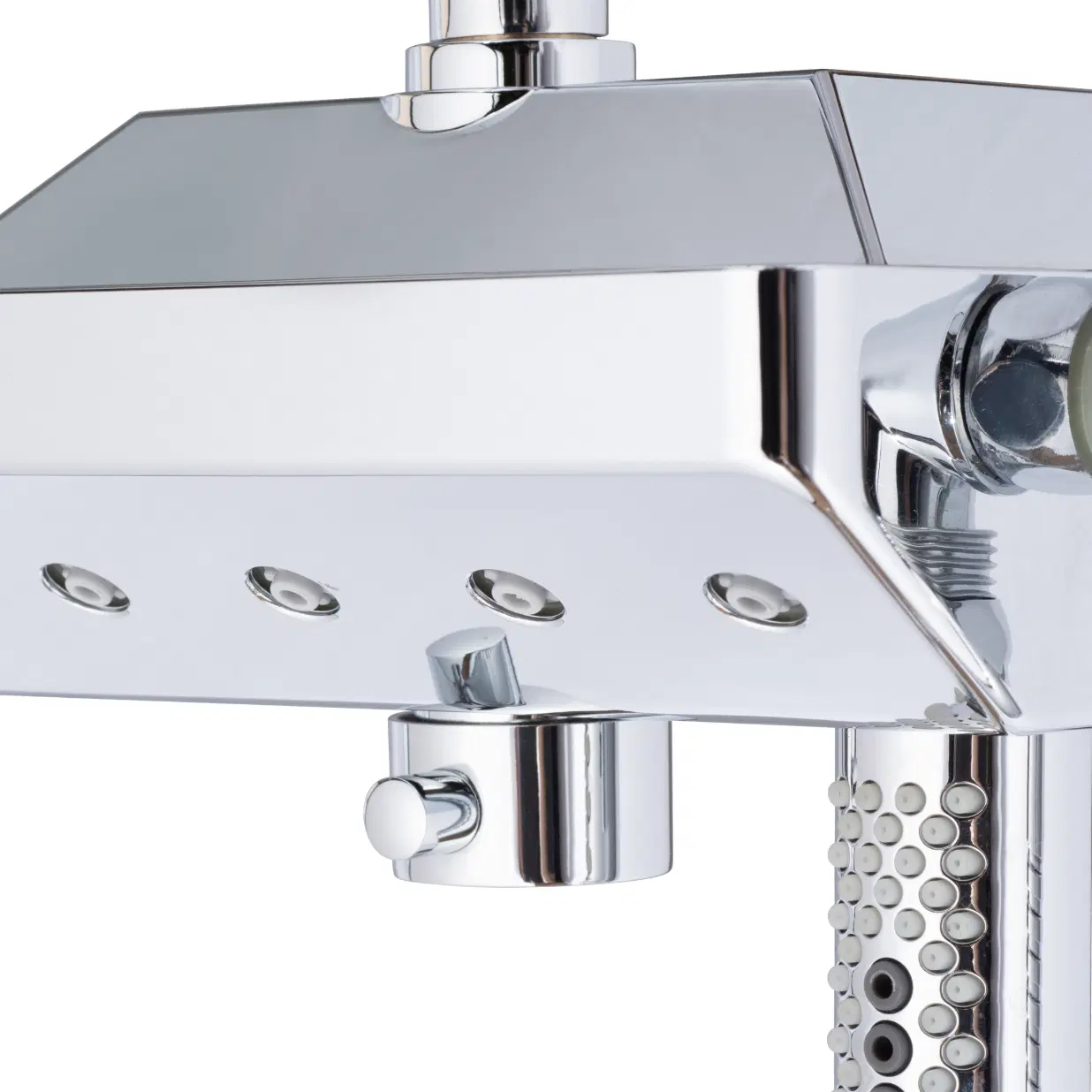AquaPower 11-in Rain Showerhead Shower System with Pivoting Shower Arm and PULSE AquaPower Spray Chrome 1.8 GPM