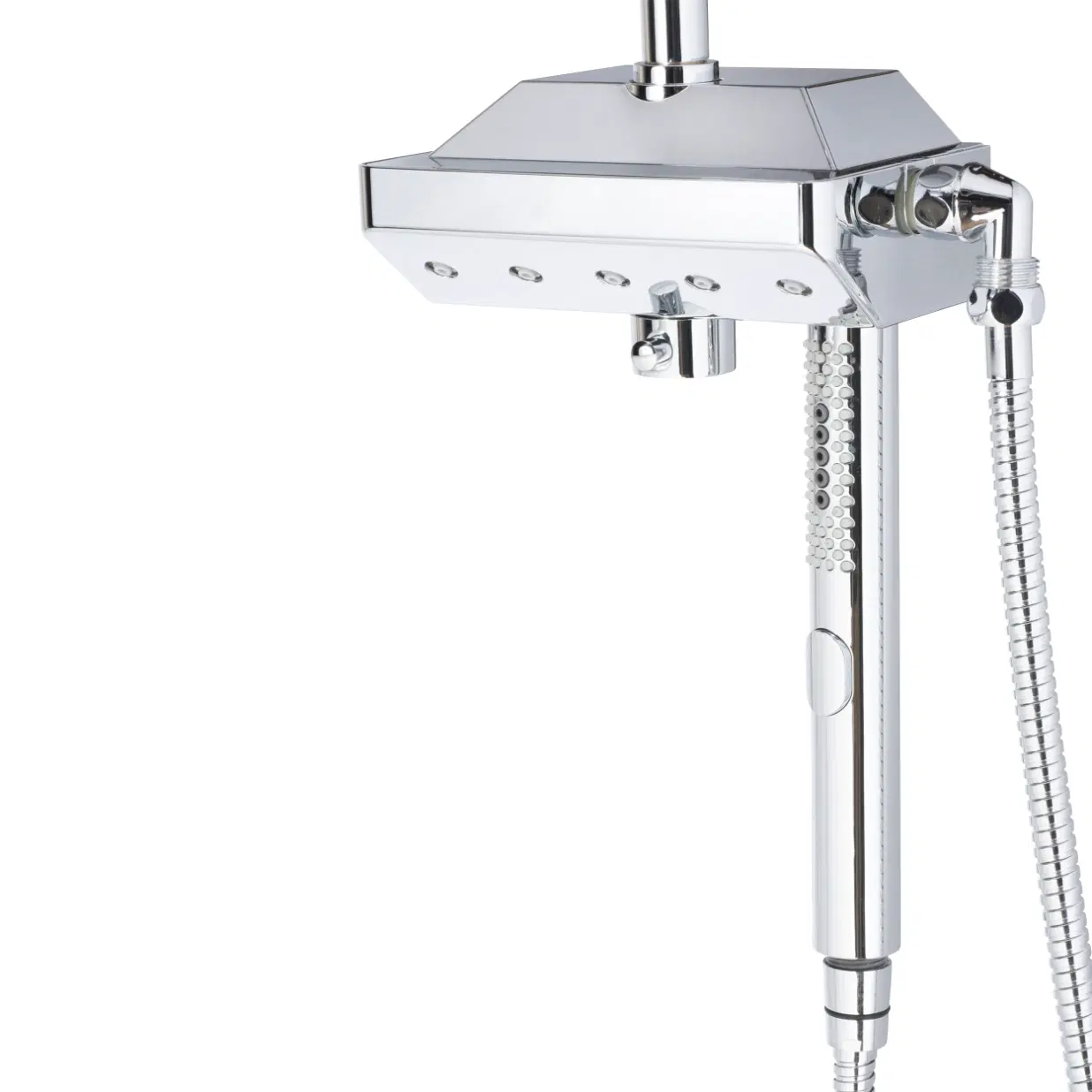 AquaPower 11-in Rain Showerhead Shower System with Pivoting Shower Arm and PULSE AquaPower Spray Chrome