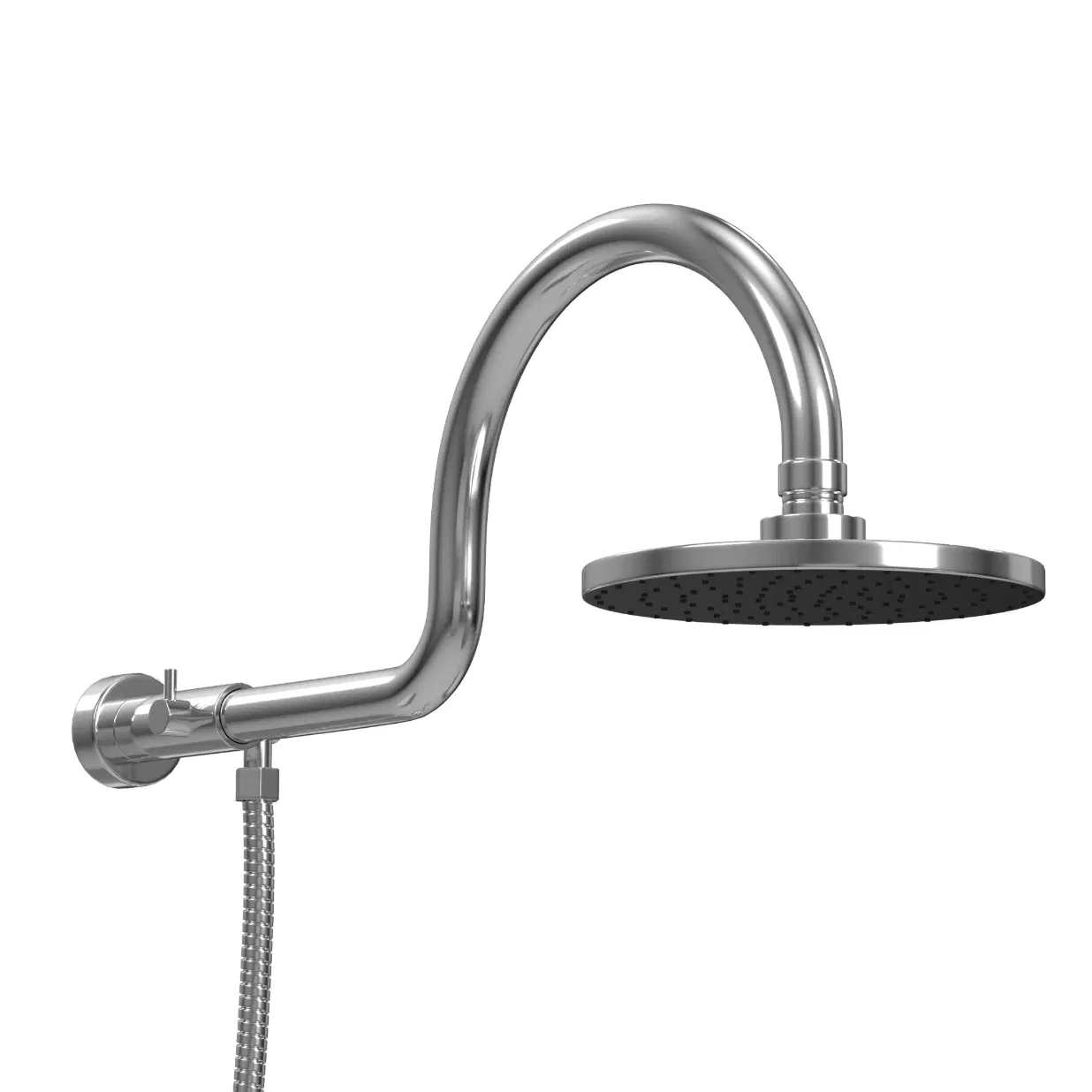 AquaRain 8-in Rain Showerhead Shower System with Adjustable Slide Bar and Multi-function Handshower Chrome