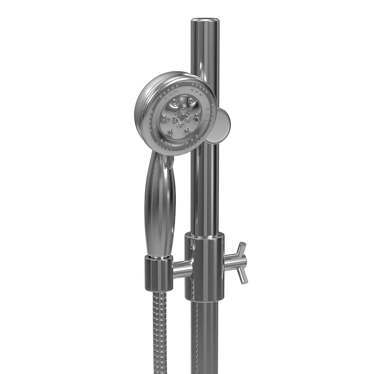 AquaRain 8-in Rain Showerhead Shower System with Adjustable Slide Bar and Multi-function Handshower Chrome