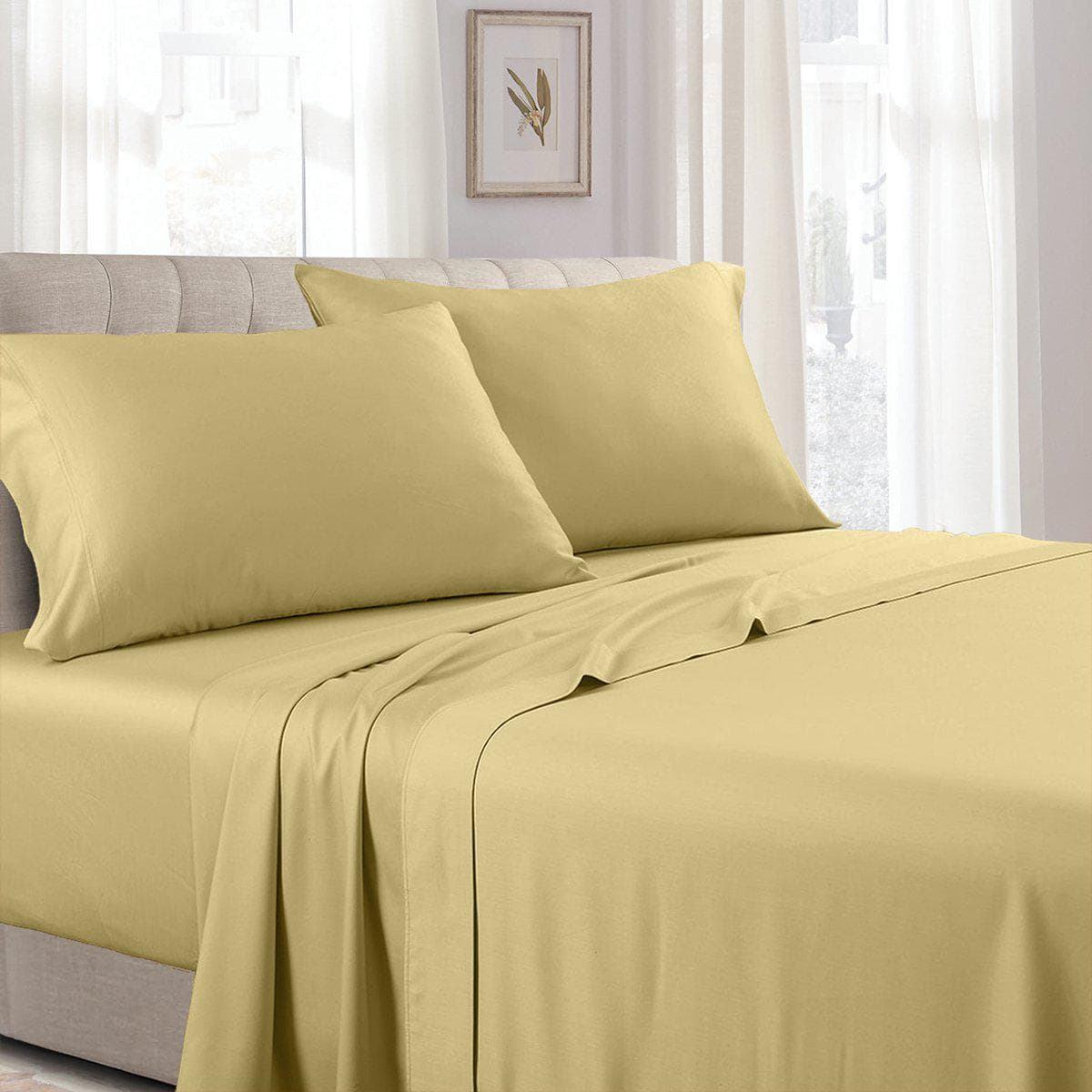 Attached Waterbed Sheet Set - Solid 300 Thread Count