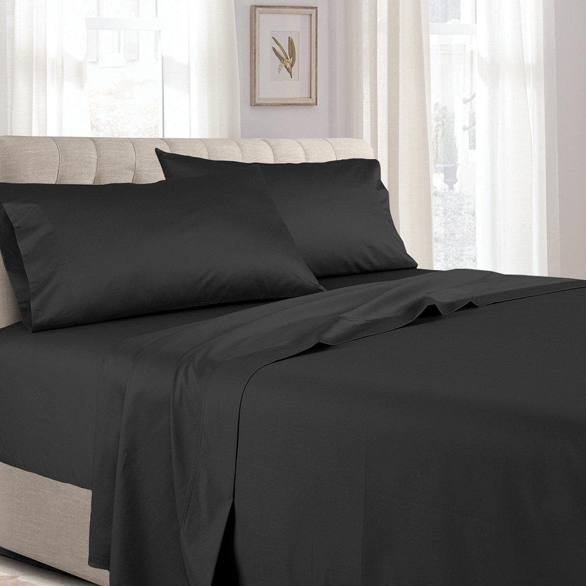 Attached Waterbed Sheet Set - Solid 300 Thread Count