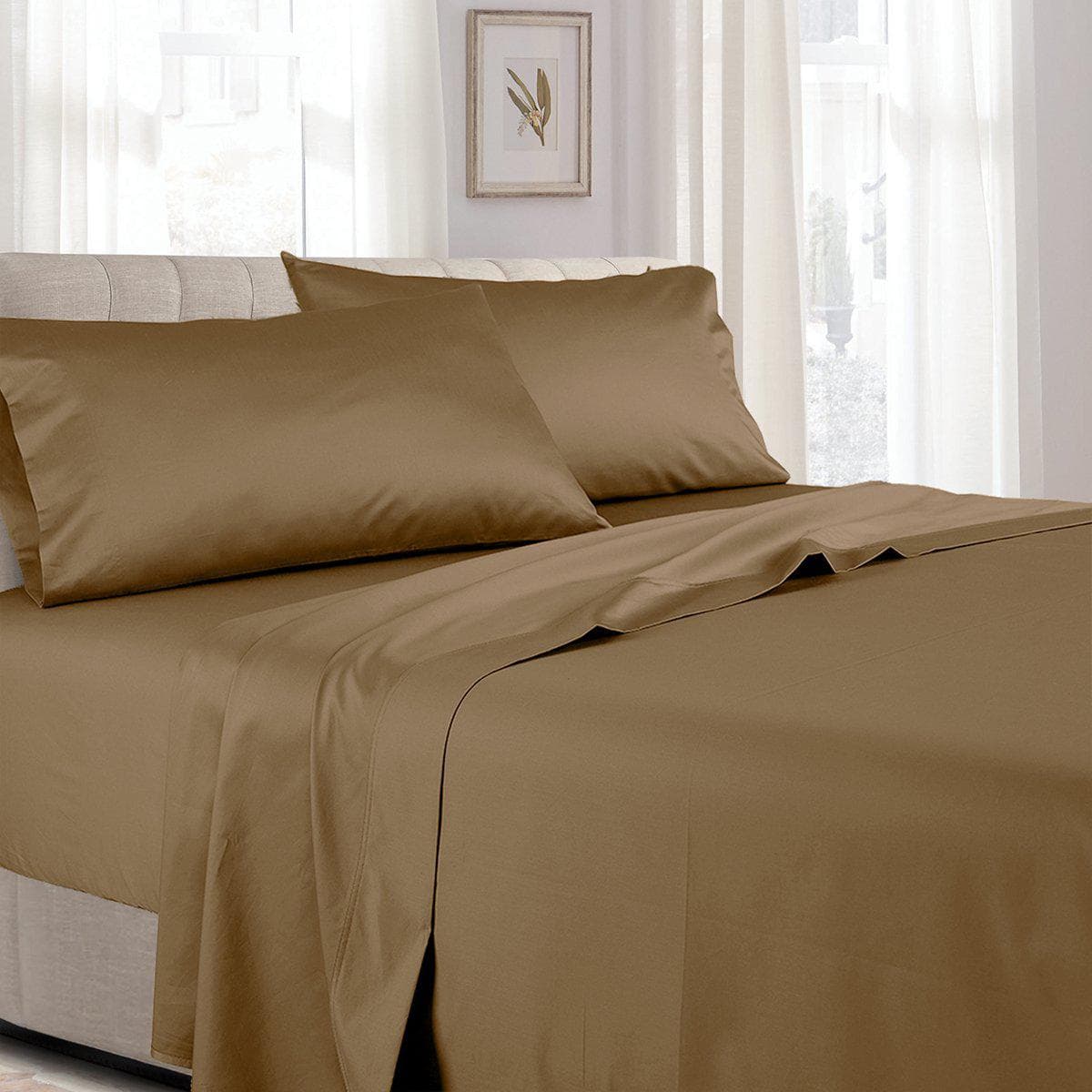 Attached Waterbed Sheet Set - Solid 300 Thread Count