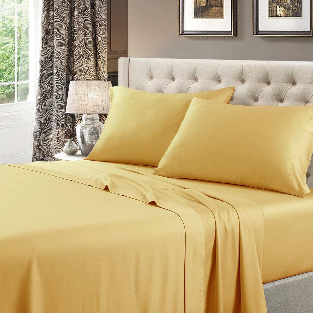 Attached Waterbed Sheet Set Solid 600 Thread Count