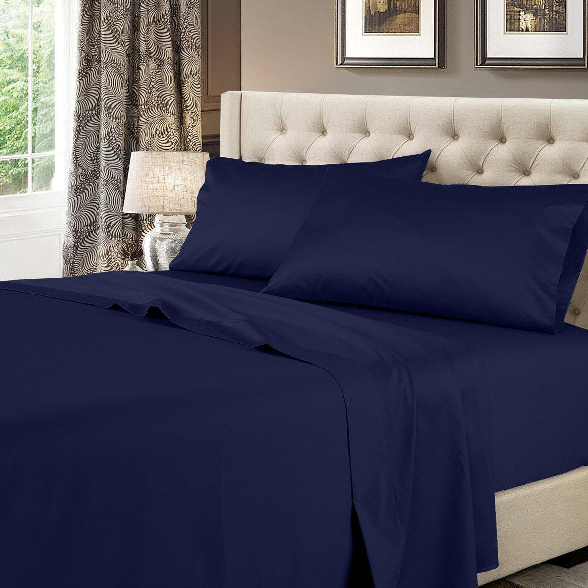Attached Waterbed Sheet Set Solid 600 Thread Count