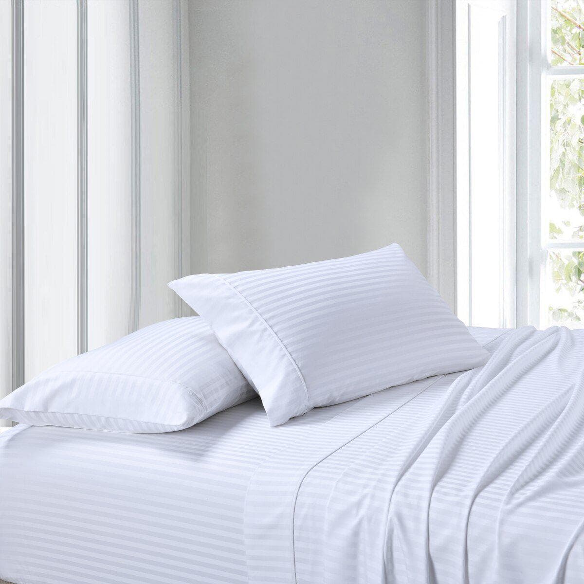 Attached Waterbed Sheet Set Stripe 300 Thread Count