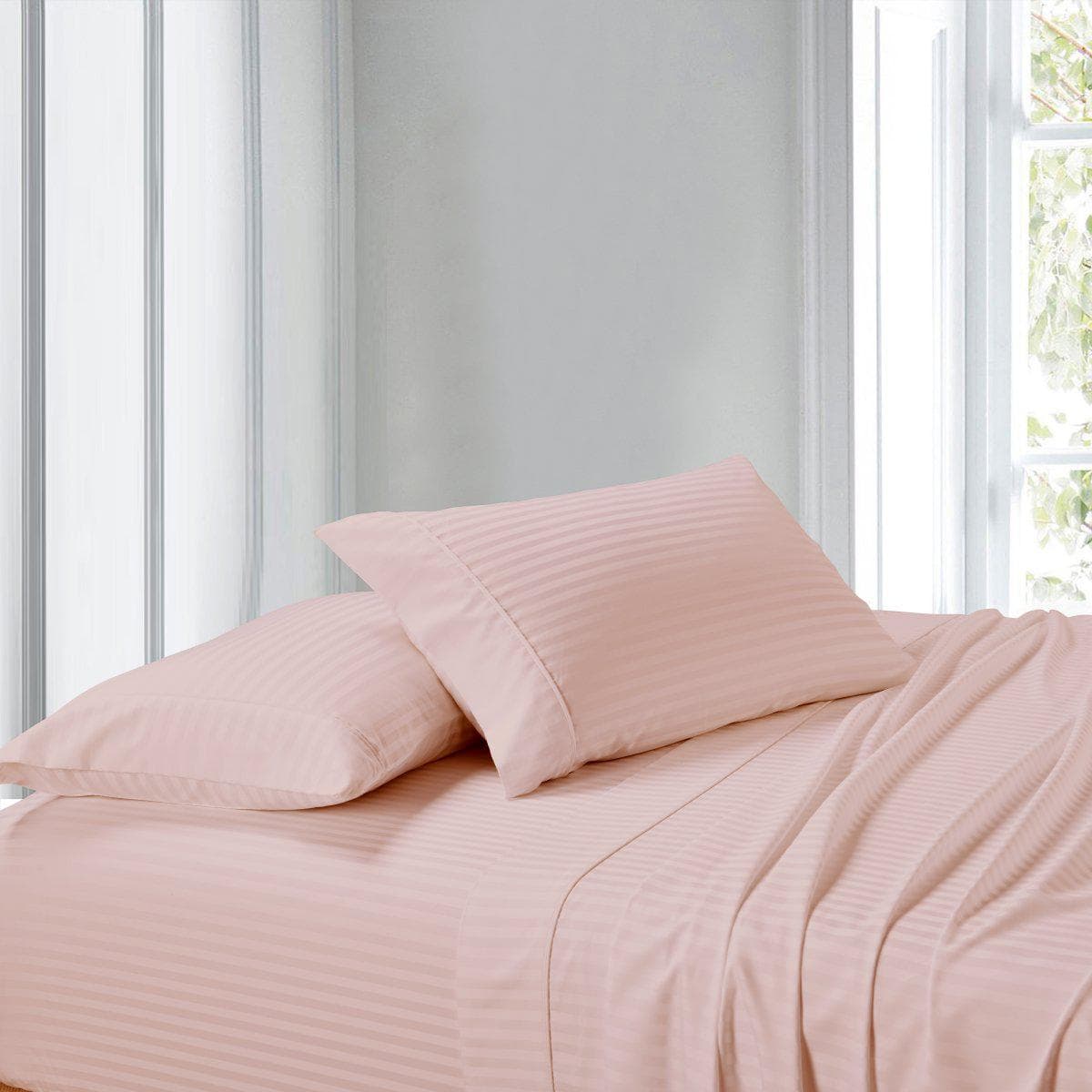 Attached Waterbed Sheet Set Stripe 300 Thread Count
