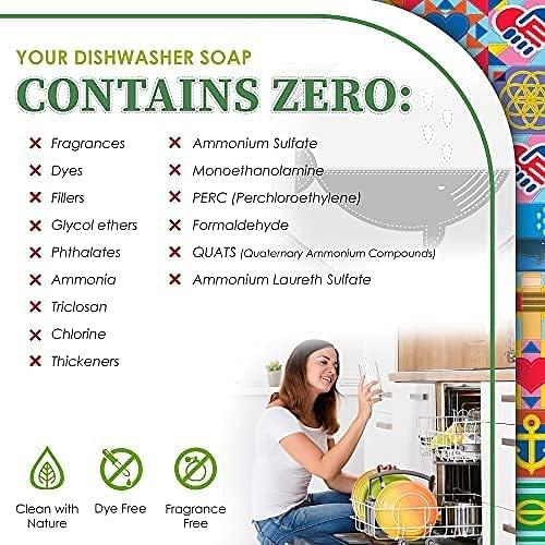 Auto Dishwasher Soap, Two 12.5oz Bags - Natural Concentrated Formula - Dish Soap, Dishwasher Detergent Cleaning Supplies, Hard Water Stain Remover, Sparkling Clean Dishes, No Harmful Ing. -2PK (2)