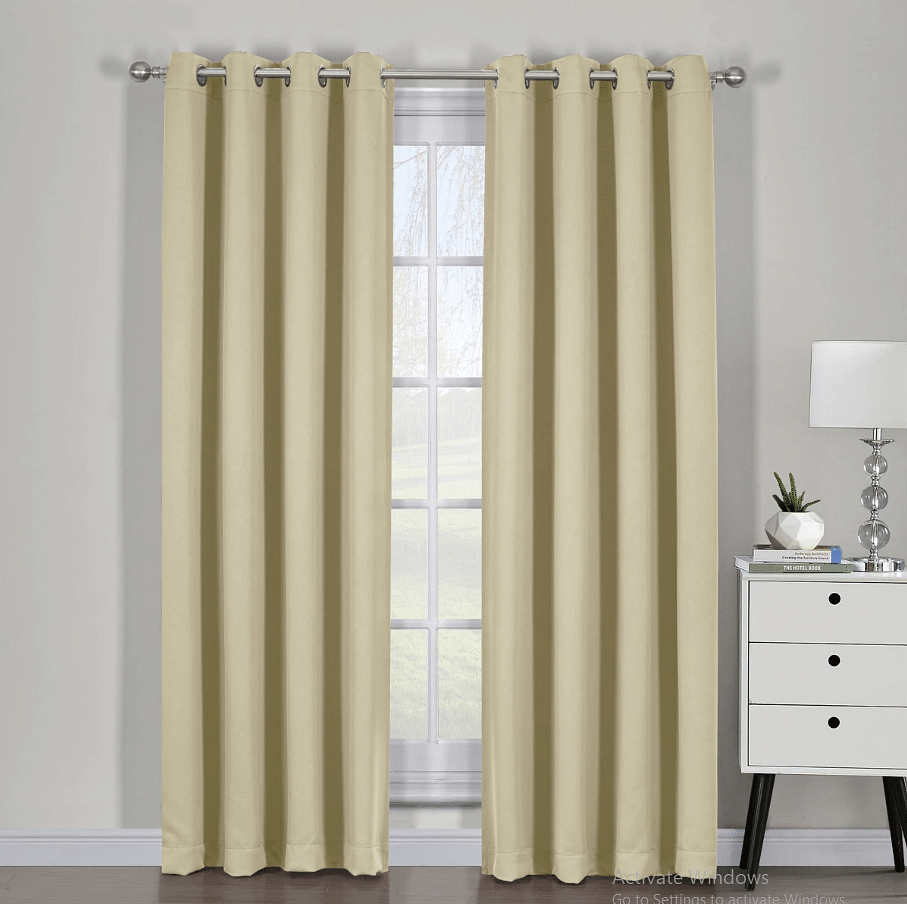 Ava Blackout Weave Curtain Panels With Tie Backs Pair (Set Of 2)