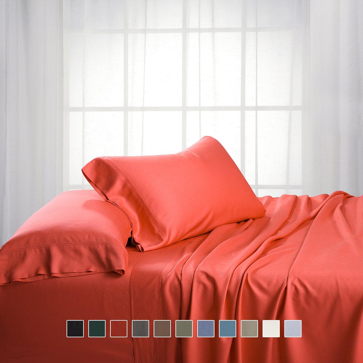 Bamboo Cotton Sheet Set - 15" Fitted Sheet Pockets