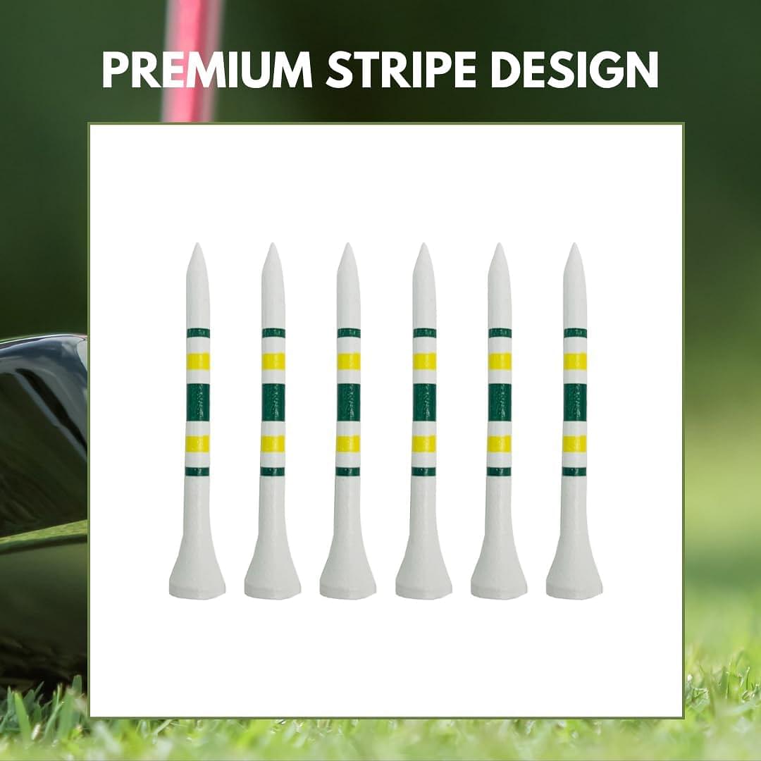 Bamboo Golf Tees | Combo Pack of 50 | 2.75 & 1.5 Inch Golf Tees | Premium Golf Tees | Eco-Friendly, Durable & Strong | Womens Golf Tees | Golf Tees 2 3/4 | Golf Tees Bulk | Golf Accessories for Women Green & Yellow